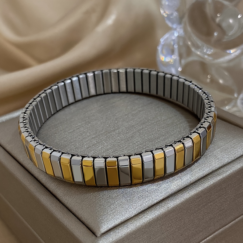 Classic 9MM Stainless Steel Elastic Stretch Bracelet